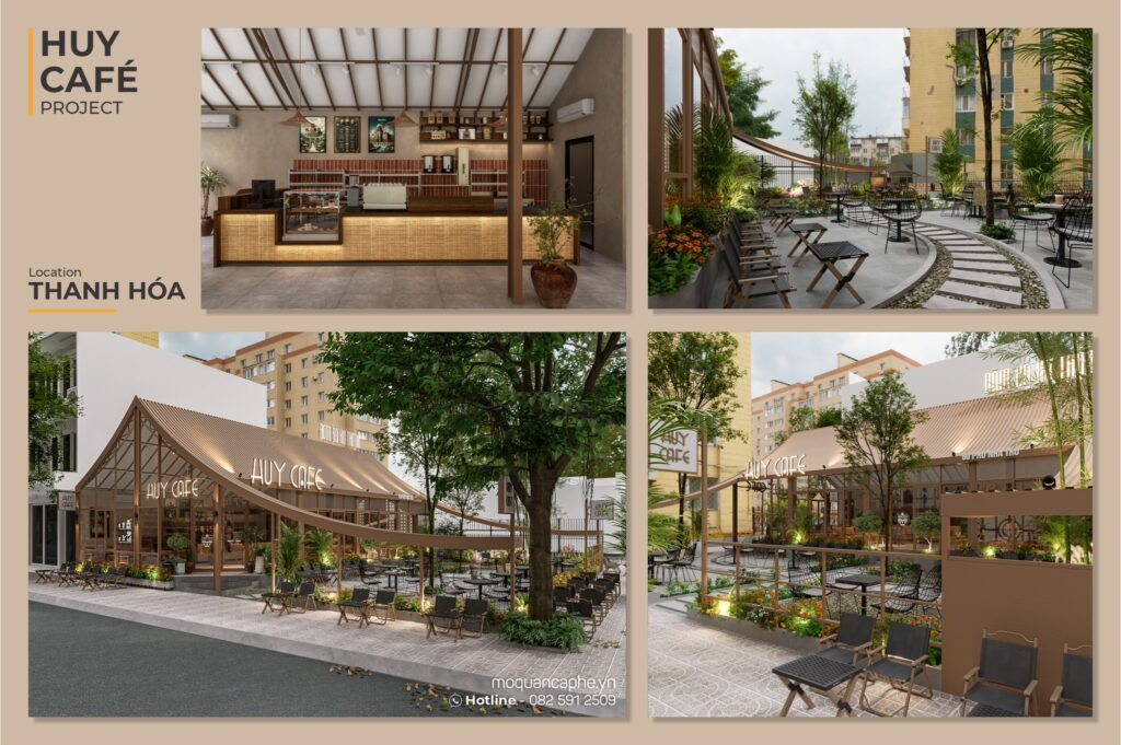 VBM thiết kế quán cafe sân vườn phong cách hiện đại