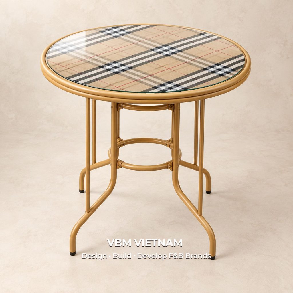 Bàn Burberry Tròn Chân Cong