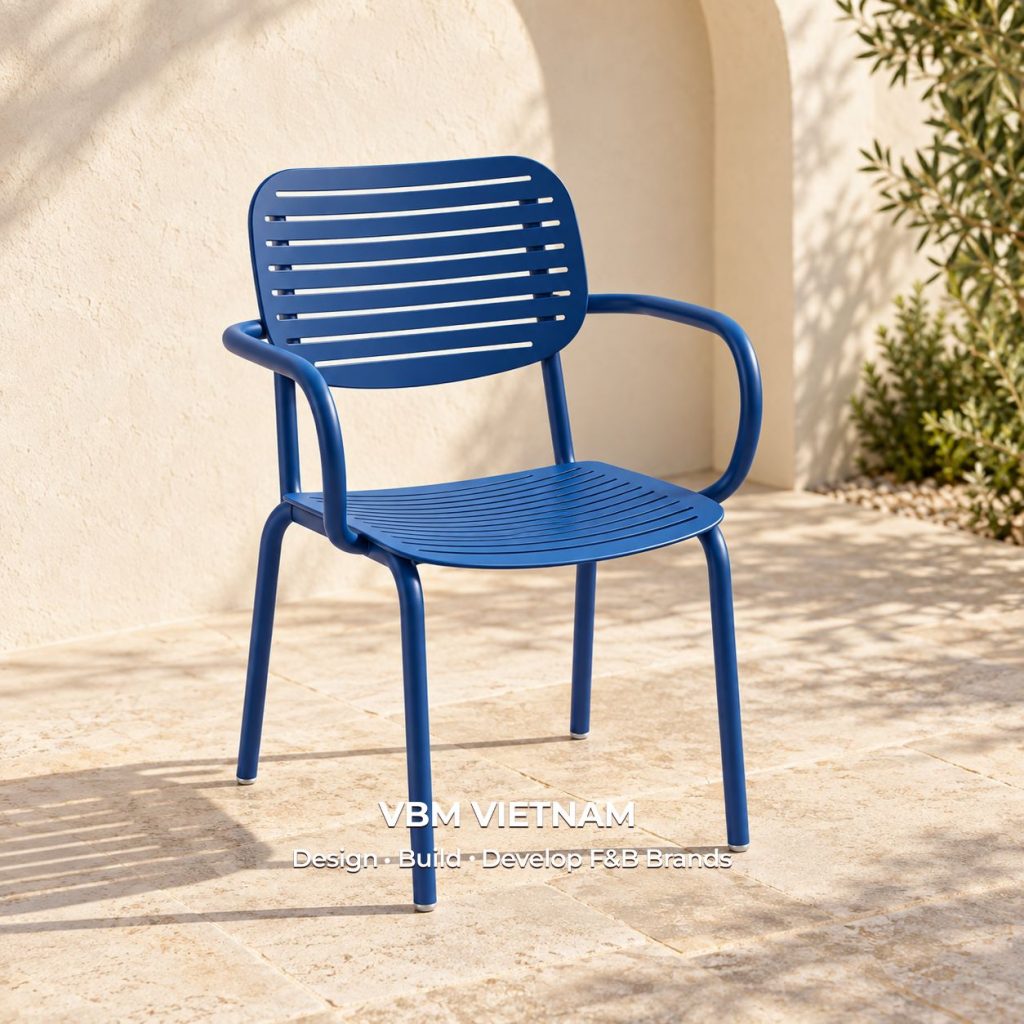 Ghế Nhôm Mặt Lưới Có Tay